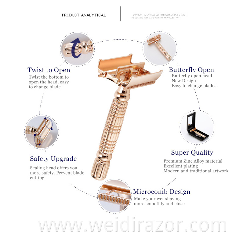 double edge razor blade private label baili butterfly safety razor